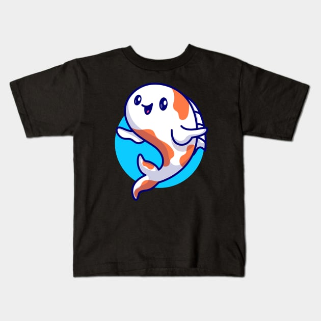 Cute Koi Fish Swimming Cartoon Kids T-Shirt by Catalyst Labs